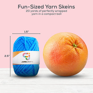 JumblCrafts Mini 20ct Crochet Yarn Set - 100% Acrylic for Knitting & Crochet - 20 Vibrant Colors