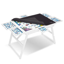 Load image into Gallery viewer, Jumbl 1500-Piece Puzzle Board - 27 x 35&quot; Puzzle Table with Legs, Cover &amp; 6 Removable Drawers - White

