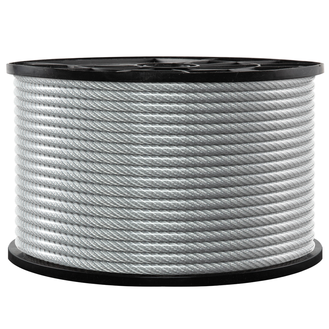 3/16” – 1/4” Galvanized Steel Wire Rope, 250 Ft.