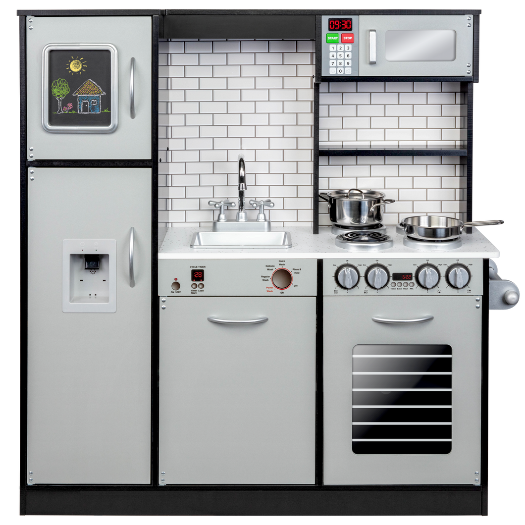 Freestanding Interactive Wooden Play Kitchen Set Jumbl store