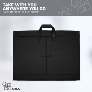 Jumbl 1000-Piece Puzzle Caddy, Portable Puzzle Board & Travel Case with 2 Trays & Handle - Black