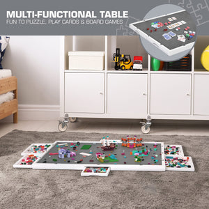 Jumbl 1000-Piece Puzzle Board - 23 x 31" Wooden Puzzle Board with Felt Surface & 6 Drawers - White