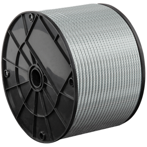 1/8" - 3/16" Galvanized Steel Wire Rope, 500 Ft.