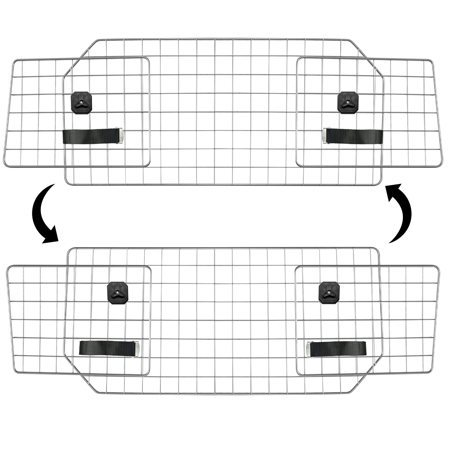 Backseat Pet Barrier with Adjustable Straps and Extension Panels