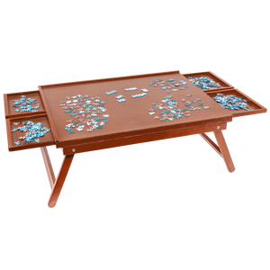 Portable Jigsaw Puzzle Board Table 1500 Pieces with Cover, Legs and Drawers