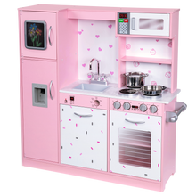 Load image into Gallery viewer, Freestanding Interactive Wooden Play Kitchen Set (Pink 1)
