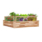 Jumbl Raised Garden Bed, 48 x 48 x 10 in, Elevated Canadian Cedar Wood Herb Garden Planter