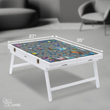 Load image into Gallery viewer, Jumbl 1500-Piece Puzzle Board - 27 x 35&quot; Tilting Puzzle Table with Felt Surface &amp; 6 Drawers - White
