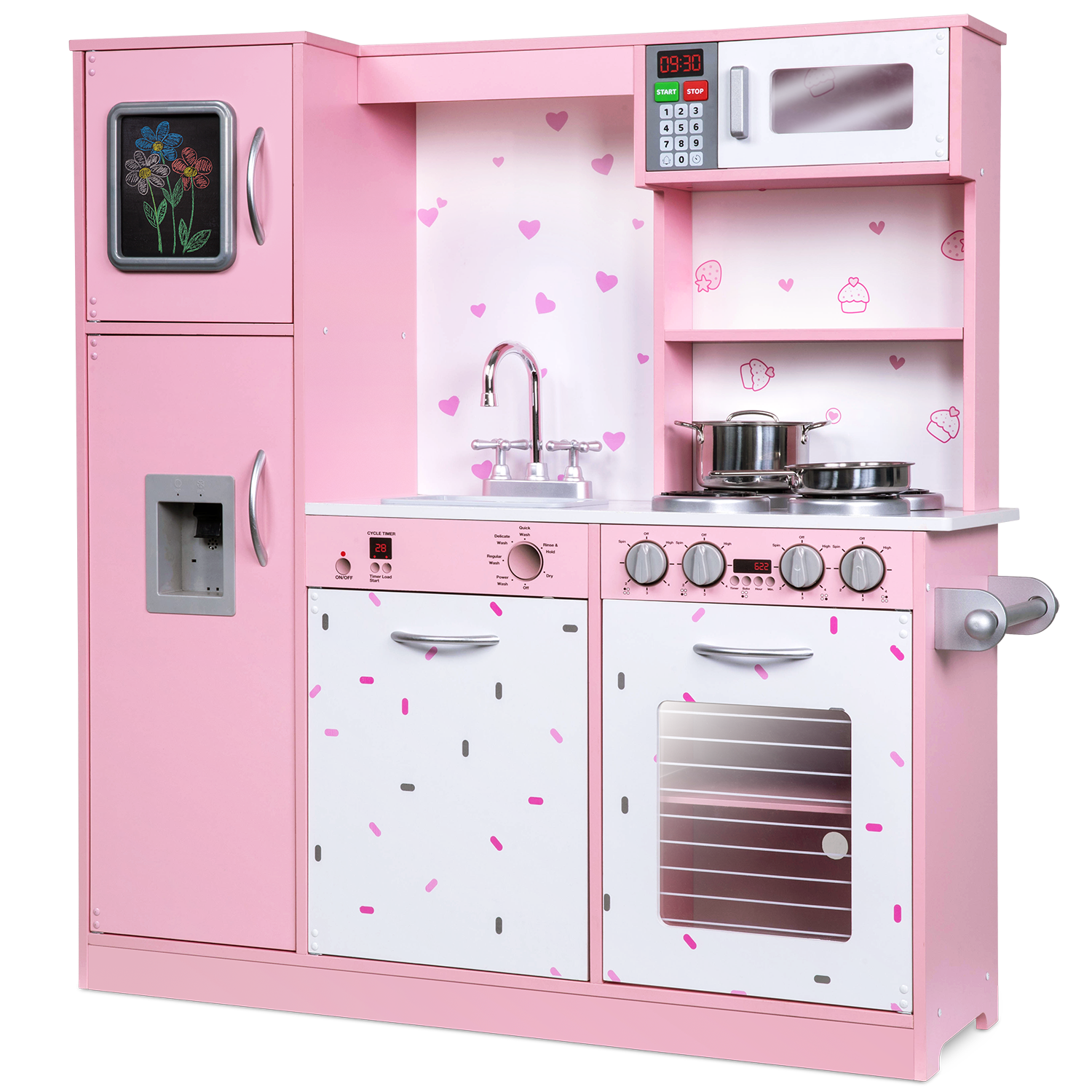 Kids kitchen discount set pink