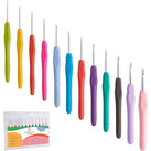 JumblCrafts Crochet Hook Set, Assorted Size 12-Piece Needle Kit with Soft Handle & Comfortable Grip