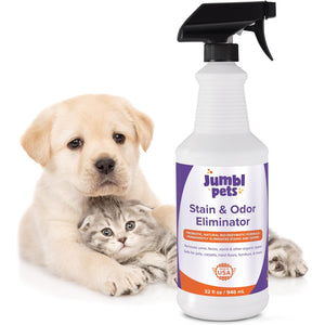 JumblPets 32oz Pet Stain & Odor Eliminator - Unscented Enzyme Cleaner Spray for Urine & Feces