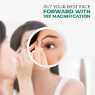 Jumbl 10X Magnifying Mirror, 6” Makeup Mirror with Suction Cups for Bathroom, Shower, and More