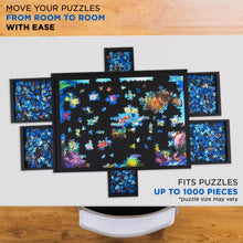 Load image into Gallery viewer, Jumbl 1000-Piece Puzzle Board - 23 x 31&quot; Wooden Puzzle Board with 6 Removable Drawers - Black
