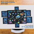 Jumbl 1000-Piece Puzzle Board - 23 x 31" Wooden Puzzle Board with 6 Removable Drawers - Black