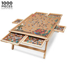 SkyMall 1000-Piece Puzzle Board - 23 x 31" Puzzle Table with Legs, Mat & 6 Removable Drawers