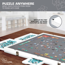 Load image into Gallery viewer, Jumbl 1000-Piece Puzzle Board - 23 x 31&quot; Tilting Puzzle Board with Felt Surface &amp; 6 Drawers - White
