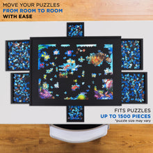 Load image into Gallery viewer, Jumbl 1500-Piece Puzzle Board - 27 x 35&quot; Wooden Puzzle Board with 6 Removable Drawers - Black
