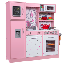 Load image into Gallery viewer, Freestanding Interactive Wooden Play Kitchen Set (Pink 2)
