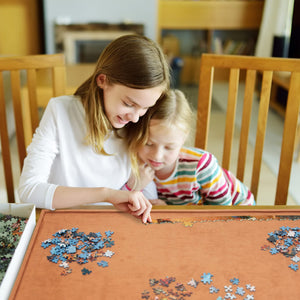 Jumbl 1,000-Pieces Puzzle Board, 23 x 31", Portable Jigsaw Puzzle Table with Cover & Felt Surface