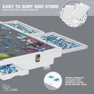 Jumbl 1500-Piece Puzzle Board - 27 x 35" Tilting Puzzle Table with Felt Surface & 6 Drawers - White
