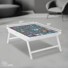 Load image into Gallery viewer, Jumbl 1500-Piece Puzzle Board - 27 x 35&quot; Wooden Puzzle Table with Felt Surface &amp; 6 Drawers - White
