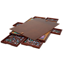 Load image into Gallery viewer, Jumbl 1000-Piece Puzzle Board - 23 x 31&quot; Wooden Puzzle Board with Felt Surface &amp; 6 Drawers - Brown

