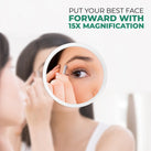 Jumbl 15X Magnifying Mirror, 6” Makeup Mirror with Suction Cups for Bathroom, Shower, and More