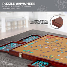Load image into Gallery viewer, Jumbl 1500-Piece Puzzle Board - 27 x 35&quot; Tilting Puzzle Board with Felt Surface &amp; 6 Drawers - Brown
