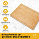 JumblWare Bamboo Cutting Board, 24” x 18” Large Wooden Chopping Block Tray with Handles