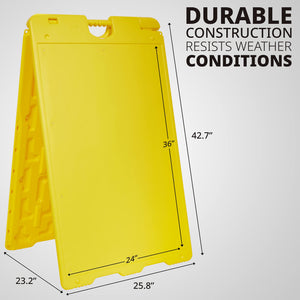 Jumbl A Frame Sandwich Board – 24 x 36” Display Sidewalk Sign with PVC Sign Protector (Yellow)