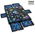 Jumbl 1000-Piece Puzzle Board - 23 x 31" Wooden Puzzle Board with 6 Removable Drawers - Black