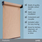 Jumbl Kraft Paper Wall Dispenser, 36" Wall Mounted Paper Roll Dispenser with Paper Cutter (Black)