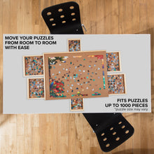 Load image into Gallery viewer, SkyMall 1000-Piece Puzzle Board - 23 x 31&quot; Wooden Puzzle Table with 6 Magnetic Removable Drawers
