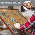 Jumbl 1500-Piece Puzzle Board - 27 x 35" Tilting Puzzle Table with Felt Surface & 6 Drawers - Brown