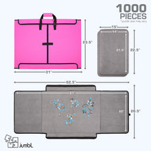 Load image into Gallery viewer, Jumbl 1000-Piece Puzzle Caddy, Portable Puzzle Board &amp; Travel Case with 2 Trays &amp; Handle - Pink
