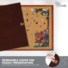 Jumbl 1000-Piece Puzzle Board - 23 x 31" Tilting Puzzle Table with Felt Surface & 6 Drawers - Brown