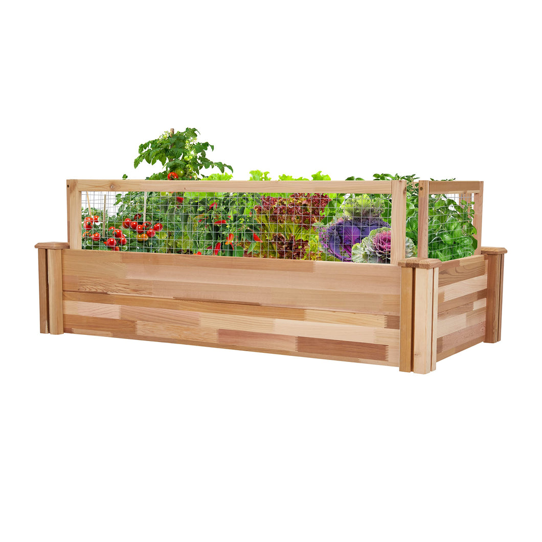 Jumbl Raised Garden Bed, 24 x 48 x 10 in, Elevated Canadian Cedar Wood Herb Garden Planter