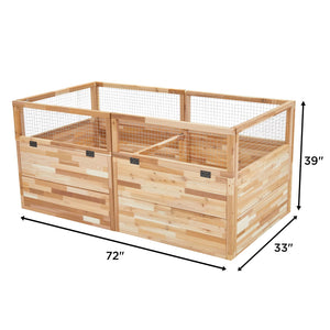 Jumbl Raised Garden Bed, 72 x 39 x 33.5 in, Elevated Canadian Cedar Wood Herb Garden Planter