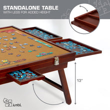Load image into Gallery viewer, Jumbl 1000-Piece Puzzle Board - 23 x 31&quot; Tilting Puzzle Table with Felt Surface &amp; 6 Drawers - Brown

