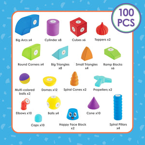 Lil' Jumbl Blox 100-Piece Magnetic Building Blocks Play Set, Durable & Waterproof Toddler Toys 3-6