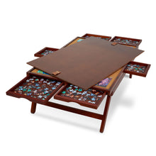 Load image into Gallery viewer, Jumbl 1000-Piece Puzzle Board - 23 x 31&quot; Wooden Puzzle Table with Felt Surface &amp; 6 Drawers - Brown
