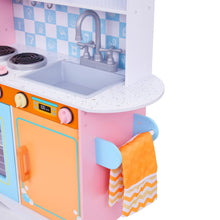 Load image into Gallery viewer, Lil&#39; Jumbl Kids Kitchen Set, Wooden Pretend Play Kitchen with Sounds &amp; Accessories - Pink Colorful
