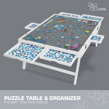 Load image into Gallery viewer, Jumbl 1500-Piece Puzzle Board - 27 x 35&quot; Tilting Puzzle Table with Felt Surface &amp; 6 Drawers - White
