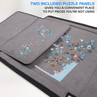 Jumbl 1000-Piece Puzzle Caddy, Portable Puzzle Board & Travel Case with 2 Trays & Handle - Gray