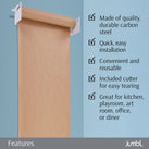 Jumbl Kraft Paper Wall Dispenser, 24" Wall Mounted Paper Roll Dispenser with Paper Cutter (White)