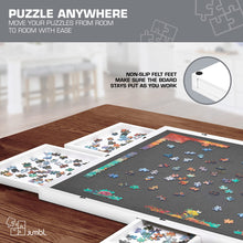 Load image into Gallery viewer, Jumbl 1000-Piece Puzzle Board - 23 x 31&quot; Wooden Puzzle Board with Felt Surface &amp; 6 Drawers - White
