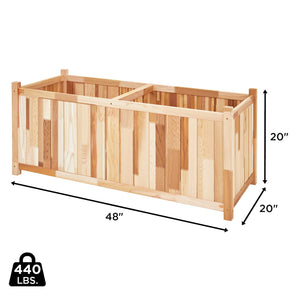 Jumbl Raised Garden Bed, 20 x 48 x 20 in, Durable Canadian Cedar Wood Elevated Garden Bed