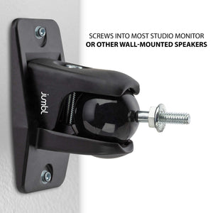 Jumbl ProGrip Ultra Stainless Steel Adjustable Speaker Wall Mount Brackets (Pair of 2) - Black