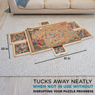 SkyMall 1000-Piece Puzzle Board - 23 x 31" Wooden Puzzle Table with 6 Magnetic Removable Drawers