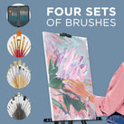 Jumbl 131-Piece Painting Kit, Professional Art Set W/Oil, Acrylic & Watercolor Paints, Easel & More